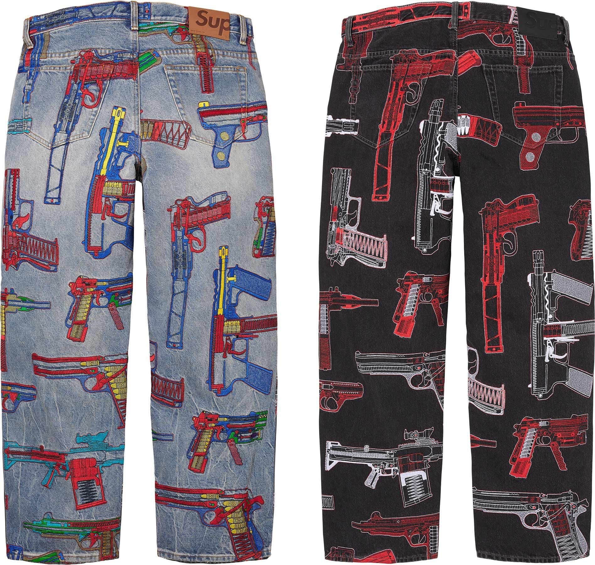 Guns Embroidered Loose Fit Jean view 2